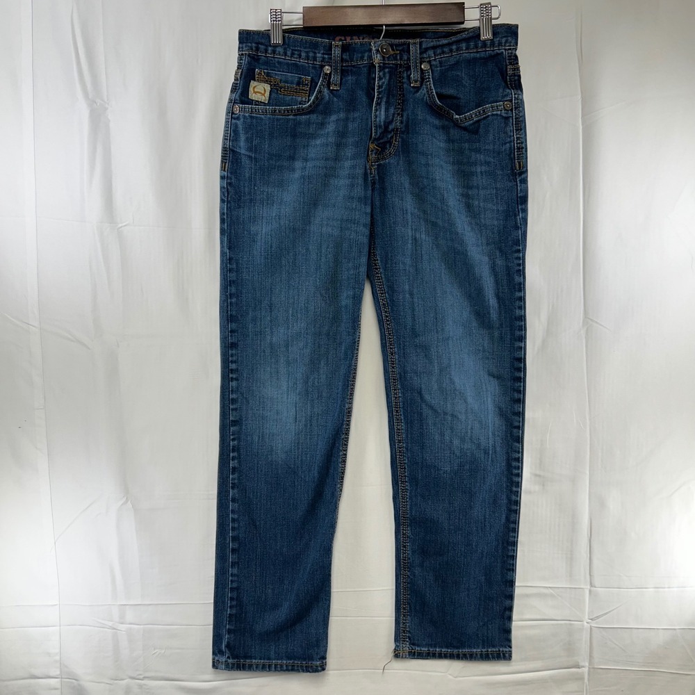 Cinch Jesse Jeans Mens 30x30 Blue Medium Wash Straight Leg Stretch Denim
